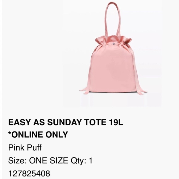 Easy As Sunday Lululemon Tote Bag - Picture 1 of 7